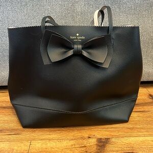 Kate Spade Black Leather Bow Vanderbilt Place Tote Bag